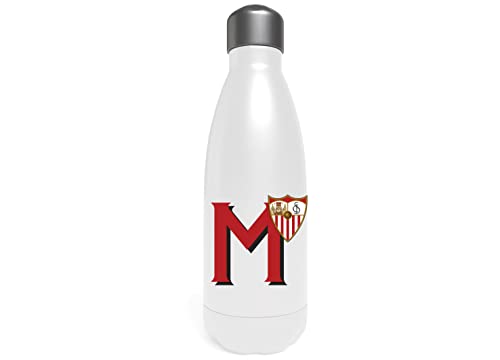 Sevilla Wasserflasche aus Edelstahl, Trinkflasche, luftdicht, Buchstabe M, 550 ml, Weiß, offizielles Produkt (CyP Brands) von CYPBRANDS