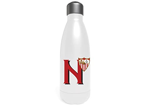 Sevilla Wasserflasche aus Edelstahl, Trinkflasche, luftdicht, Buchstabe N, 550 ml, Weiß, offizielles Produkt (CyP Brands) von CYPBRANDS