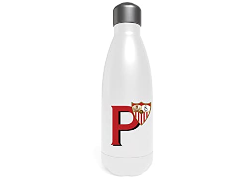 Sevilla Wasserflasche aus Edelstahl, Trinkflasche, luftdicht, Buchstabe P, 550 ml, Weiß, offizielles Produkt (CyP Brands) von CYPBRANDS