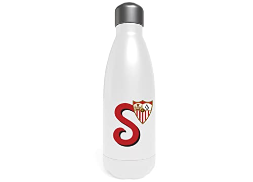 Sevilla Wasserflasche aus Edelstahl, Trinkflasche, luftdicht, Buchstabe S, 550 ml, Weiß, offizielles Produkt (CyP Brands) von CYPBRANDS