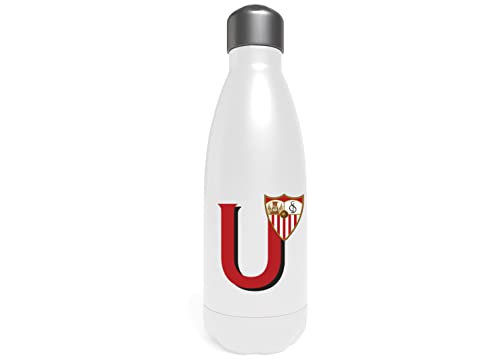 Sevilla Wasserflasche aus Edelstahl, Trinkflasche, luftdicht, Buchstabe U, 550 ml, Weiß, offizielles Produkt (CyP Brands) von CYPBRANDS