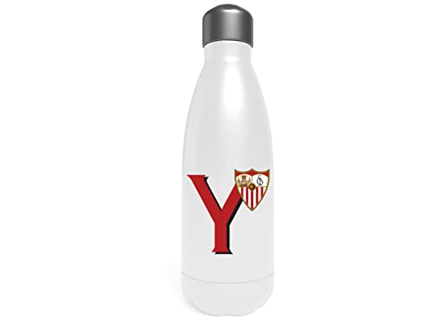 Sevilla Wasserflasche aus Edelstahl, Trinkflasche, luftdicht, Buchstabe Y, 550 ml, Weiß, offizielles Produkt (CyP Brands) von CYPBRANDS