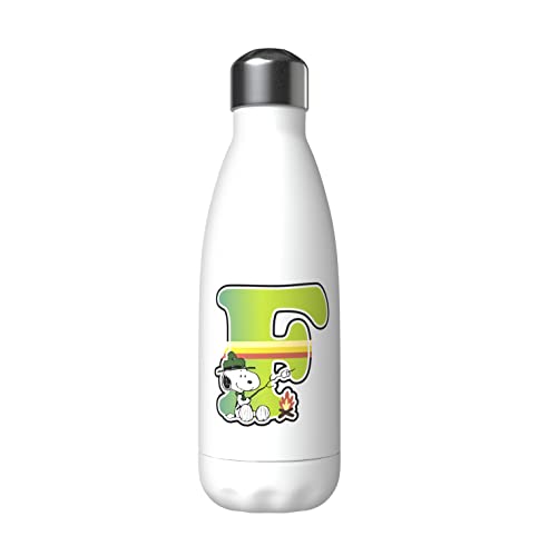 Snoopy Wasserflasche aus Edelstahl, luftdicht, Mehrfarbig, 550 ml, Weiß, offizielles Lizenzprodukt (CyP Brands) von CYP