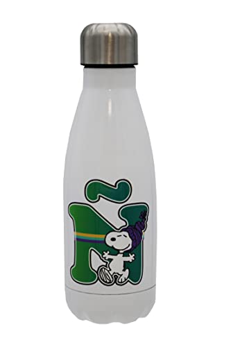 Snoopy Wasserflasche aus Edelstahl, luftdicht, Mehrfarbig, 550 ml, Weiß, offizielles Lizenzprodukt (CyP Brands) von CYPBRANDS