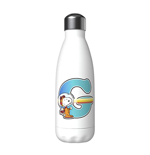 Snoopy Wasserflasche aus Edelstahl, luftdicht, mehrfarbig, 550 ml, Weiß, offizielles Lizenzprodukt (CyP Brands) von CYPBRANDS