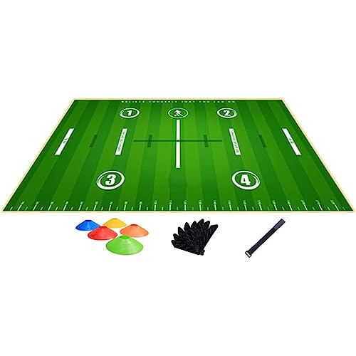 Fußball-Schritt-Trainingsmatte, rutschfeste Decke für reguläres Trainingssystem mit 5 Scheibenkegeln, dribbelfreie Sport-Hilfsstützen, Trainings-Pace-Ball-Kontroll-Spielerausrüstung von CYTBEK