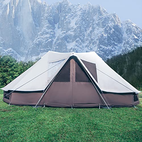 12-Personen-Zelt für Camping | Jurtenzelt mit abnehmbarem Regenschutz, wasserdichte, luxuriöse Zelte aus Segeltuch für Familien, Camping, Outdoor, Jagd, Party, einfacher Aufbau von CYUIOTER