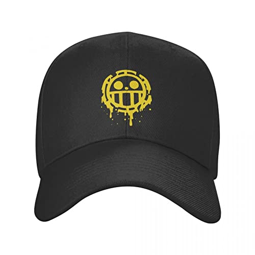 Baseball Cap Manga One Piece Baseball Cap für Männer Frauen Atmungsaktiv Herz Piraten Trafalgar Law Dad Hat Outdoor Hysteresenhut Sommerhüte von CYYCXC@