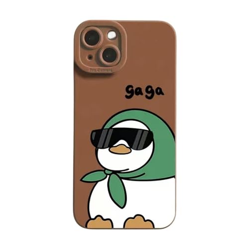 CYZJPRVN Handyhülle Gaga Duck Phone 15 14 13 12 Pro Max Hülle Silikon Soft Ultra Slim Case-karamellfarbe-Phone 12 von CYZJPRVN