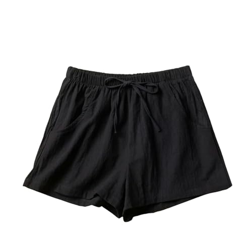 CYZJPRVN Shorts Damen Baumwollwäsche Shorts Frau Basis Kurze Hosen Minihosen Mode Hohe Taille Unterer Sommer Und Größe-schwarz-l (55-60 Kg) von CYZJPRVN