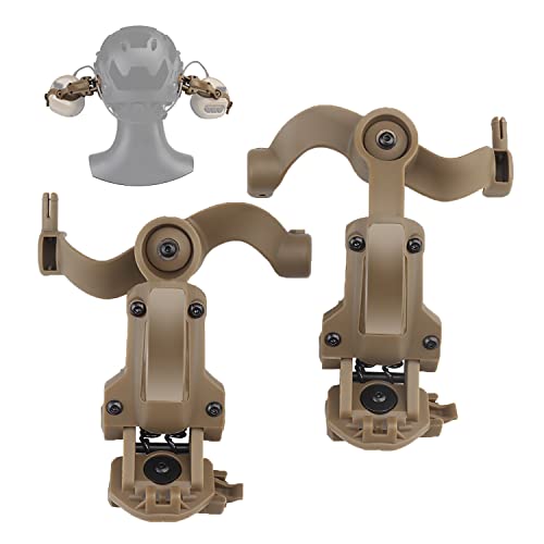 Tactical Multi-Angle Rotation Headset Helmadapter, Kompatibler OPS Corearc Und Team Wendy Specification Rail,Mud von CZMYCBG