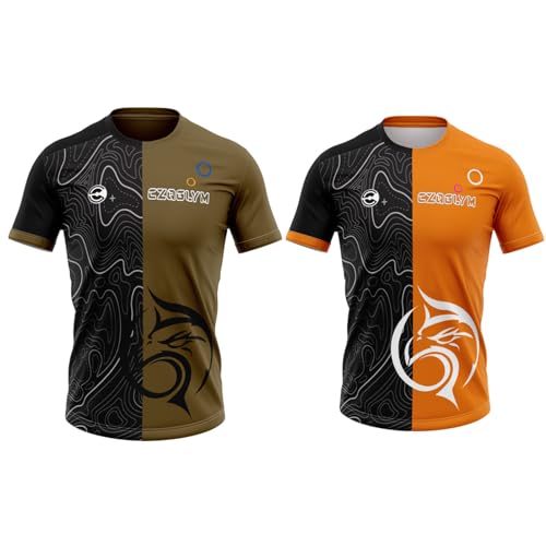 Fahrradtrikot Herren Kurz Herren Mountainbike MTB Top Kurzarm Atmungsaktiv Bequem Weich Feuchtigkeitstransport Radtrikot，Geeignet Für Viele Outdoor-Sportarten (TYP-1+TYP-2,4XL) von CZQGLYM