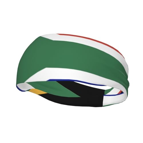 Dehnbares atmungsaktives Stirnband für Männer und Frauen, Südafrikanische Flagge, Schweißbänder für Laufen, Fitness, Yoga, Basketball, Tennis von CZZYH