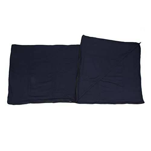 Fleece Schlafsack, Faltbarer Schlafsack Tragbare Fleece Schlafsackpolster mit Reißverschluss für Reisen, Camping (Marineblau) von CaCaCook