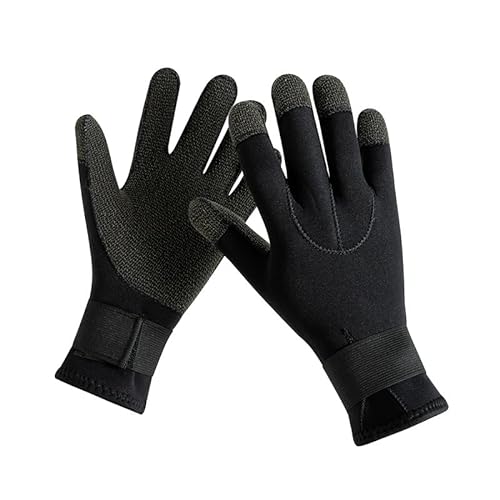 Tauchhandschuhe 3 mm Tauchhandschuhe, rutschfeste Schwimmhandschuhe, schwarz, warme Neoprenanzug-Handschuhe for Kajak, Surfen, Schnorcheln, Wassersport Neoprenhandschuhe (Color : Noir, Größe : XL) von CaFfen