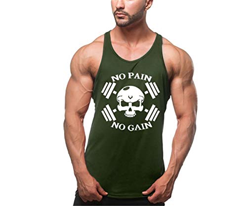 Cabeen Herren No Pain No Gain Muskelshirt Sport Tank Top Fitness Bodybuilding Ärmellos Unterhemden von Cabeen