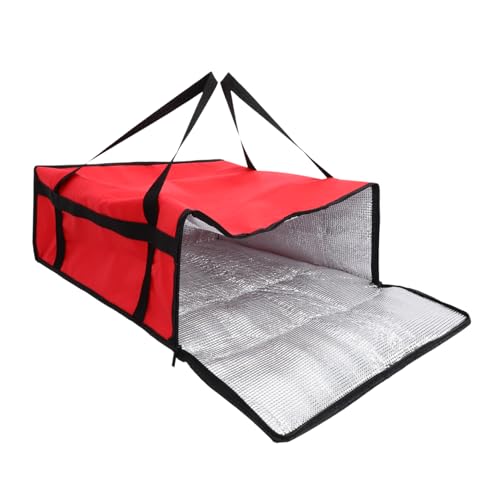 Cabilock Isolierte Pizza Liefertasche Rot Leichte Thermotasche aus Vliesstoff Große Kapazität Tragbar für Restaurant Picknick Einkauf und Reise von Cabilock