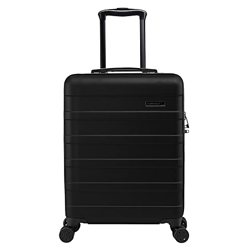 Cabin Max Anode Handgepäck Koffer 55x40x20 - Leicht, Hartschale, Handgepäck Trolley mit 4 Rädern, 3-stelliges Schloss (Farbe: Schwarz, Größe: 55x40x20cm 40L) von Cabin Max