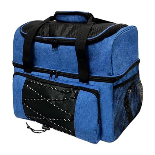 Cachpib Bowlingball Tasche 2 Bälle Bowlingtasche Bowling Tote mit gepolsterter Trennwand für 1 Paar Schuhe bis Herren 16 Blau von Cachpib