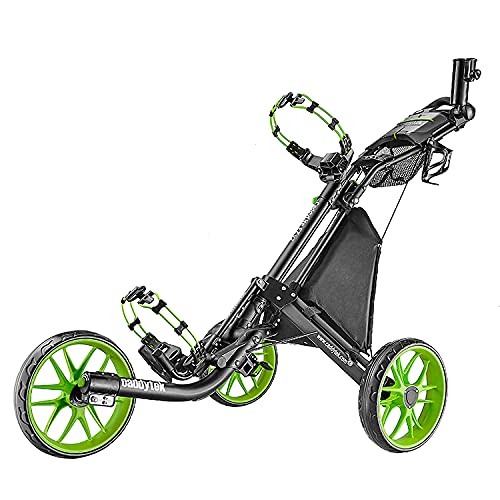 CaddyTek Golfwagen golf trolleys 3 Rad Golf Push cart leicht falten-lime von CaddyTek