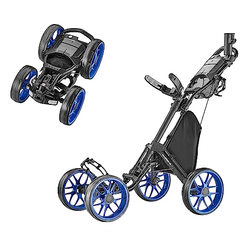 CaddyTek Herren CaddyCruiser ONE Blue Golfwagen mit 4 Rädern, zusammenklappbar, Version 8, Blau, Einheitsgröße von CaddyTek