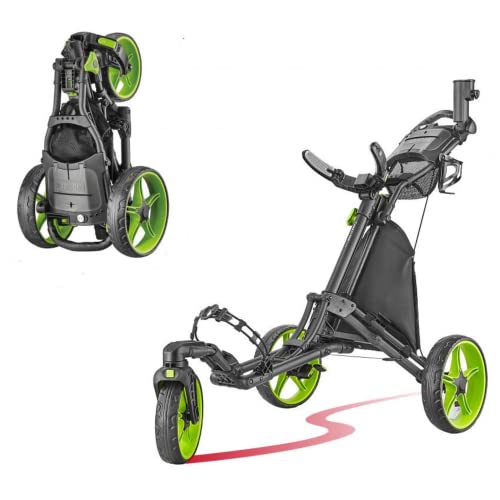 CaddyTek Unisex-Erwachsene CaddyLite ONE Drehgelenk V8, Limettengrün Golf Push Cart, Grün von CaddyTek