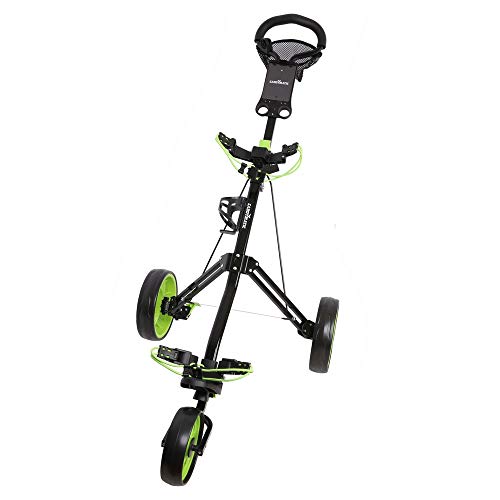 Caddymatic Golf PRO LITE 3-Rad Golf-Trolley SCHWARZ/GRÜN von Caddymatic