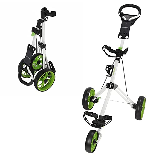 Caddymatic Golf PRO LITE 3-Rad Golf-Trolley Weiss/GRÜN von Caddymatic