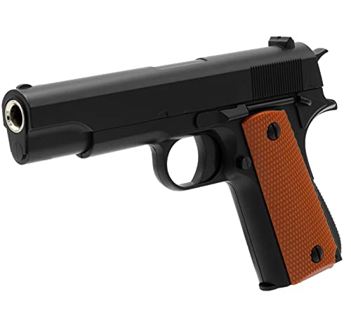 B.W. Softair Gun Airsoft Pistole + Munition | V11 - Schwarz Profi Vollmetall | 19cm. Inkl. Magazin & unter 0,5 Joule (ab 14 Jahre) von Cadofe