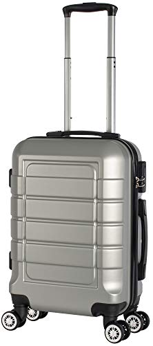 Cahoon - Hartschalen-Koffer Trolley Handgepäck Reisekoffer Kofferset 4 Rollen M-L-XL-Set 201 (Silber, Handgepäck) von Cahoon