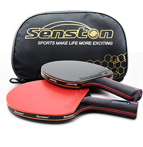 Senston Professional Tischtennisschläger 2-Spieler-Set mit Ping-Pong-Schlägertasche, Pro Tischtennis schläger perfekt für Beginnen, Fortgeschrittene, Familienaktivitäten und Sportclubs von Senston
