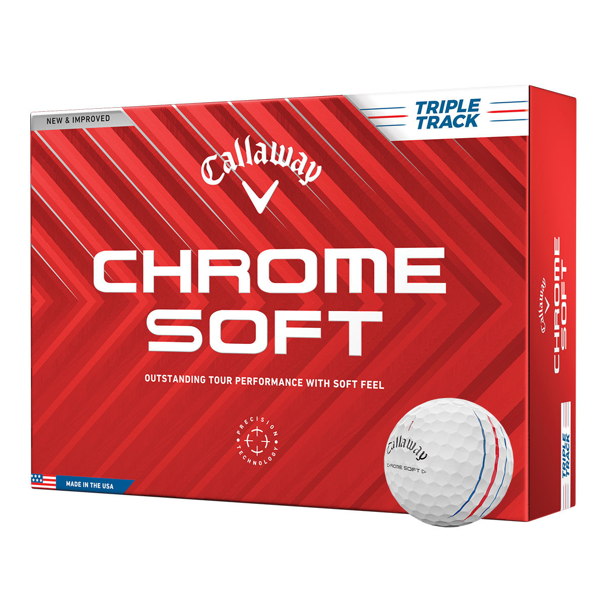 Callaway Chrome Soft Triple Track 12 Golf Ball Pack, Mens, White | American Golf von Callaway Golf
