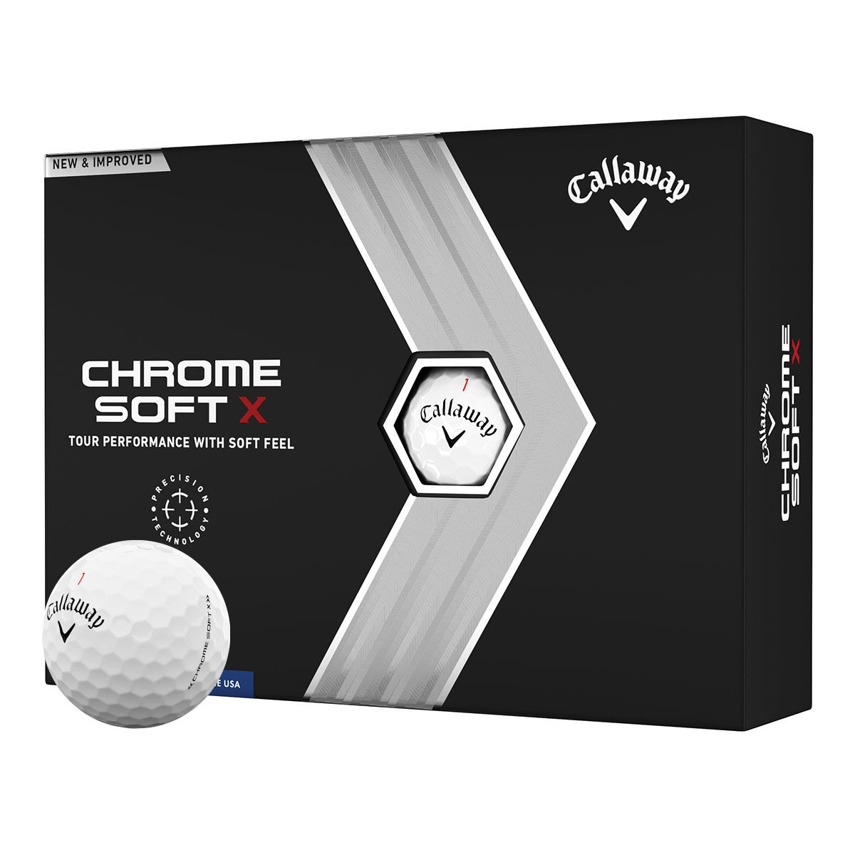 Callaway Golf Chrome Soft X 12 Golf Ball Pack, Male, White, One Size | American Golf von Callaway Golf