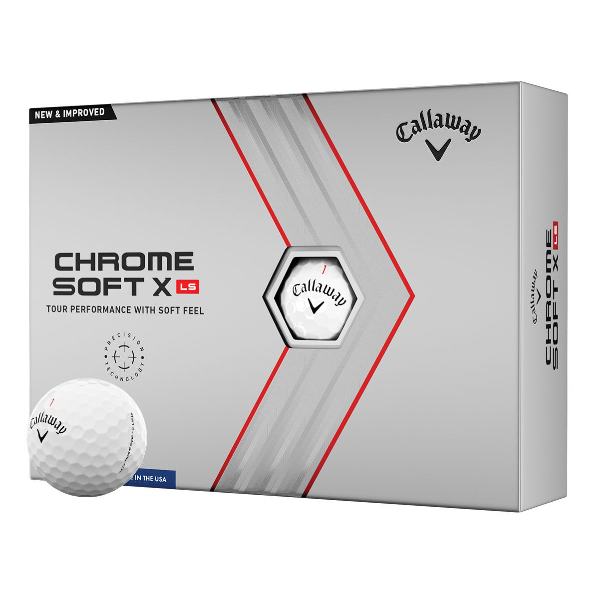Callaway Golf Chrome Soft X LS 12 Golf Ball Pack, Male, White, One Size | American Golf von Callaway Golf