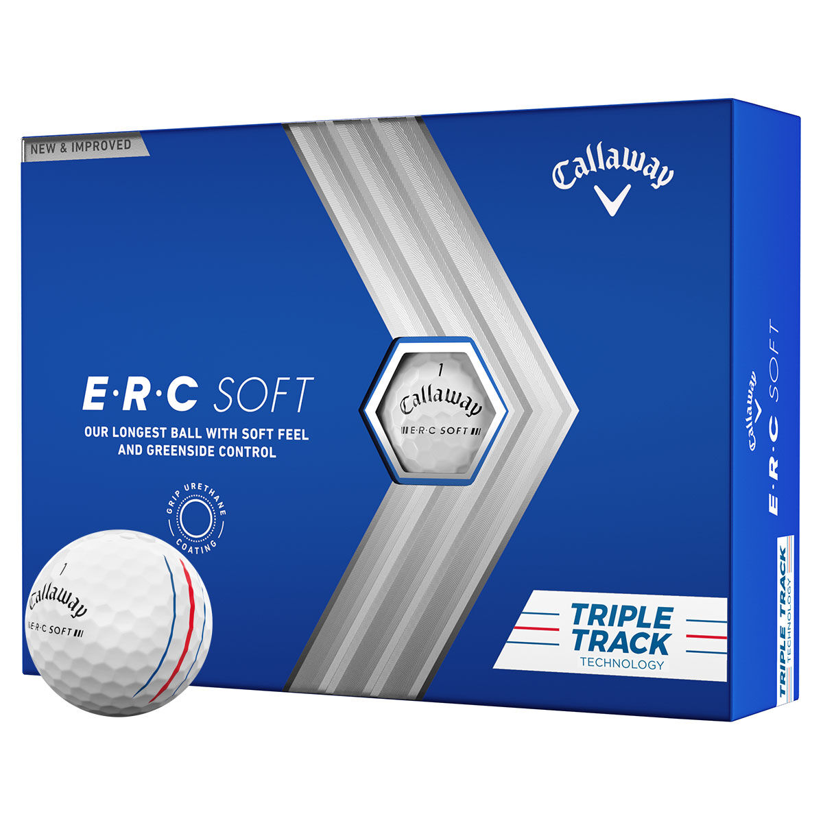 Callaway Golf Golf Ball, White E.R.C Soft Triple Track 12 Pack | American Golf, One Size - Father's Day Gift von Callaway Golf