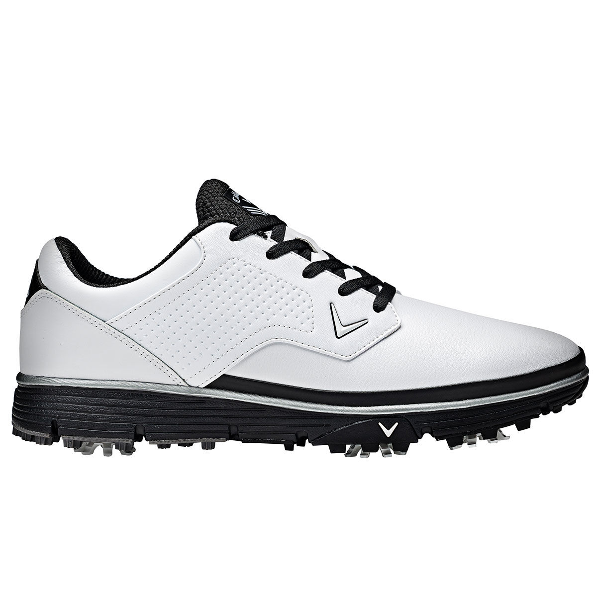 Callaway Golf Mens White and Black Lightweight Mission Waterproof Spiked Golf Shoes, Size: 8 | American Golf von Callaway Golf