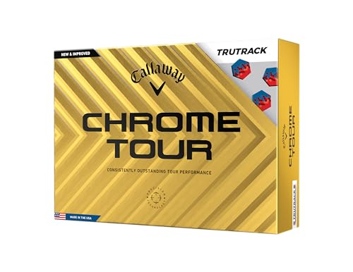 Callaway Golf Chrome Tour Premium Golfball 2024, Blau/Rot von Callaway Golf