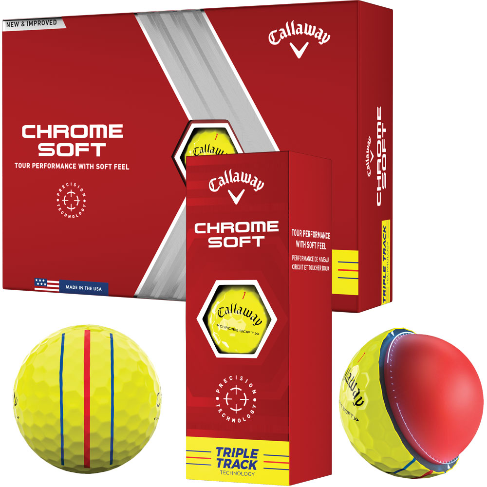 'Callaway Chrome Soft Triple Track Golfball 3er gelb' von Callaway