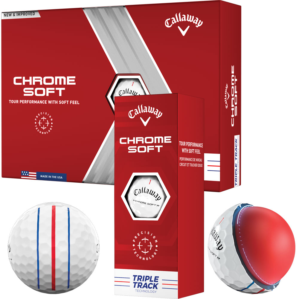 'Callaway Chrome Soft Triple Track Golfball 3er weiss' von Callaway