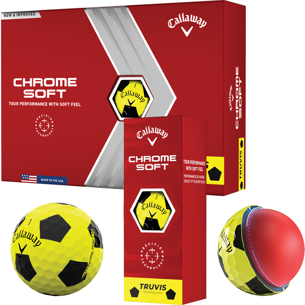 'Callaway Chrome Soft Truvis Golfball 3er gelb/schwarz' von Callaway