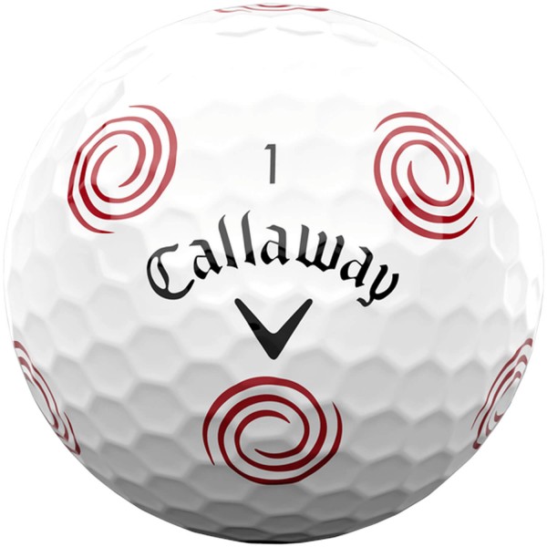 Callaway Chrome Soft Truvis Swirl Golfbälle - 12er Pack weißrot von Callaway