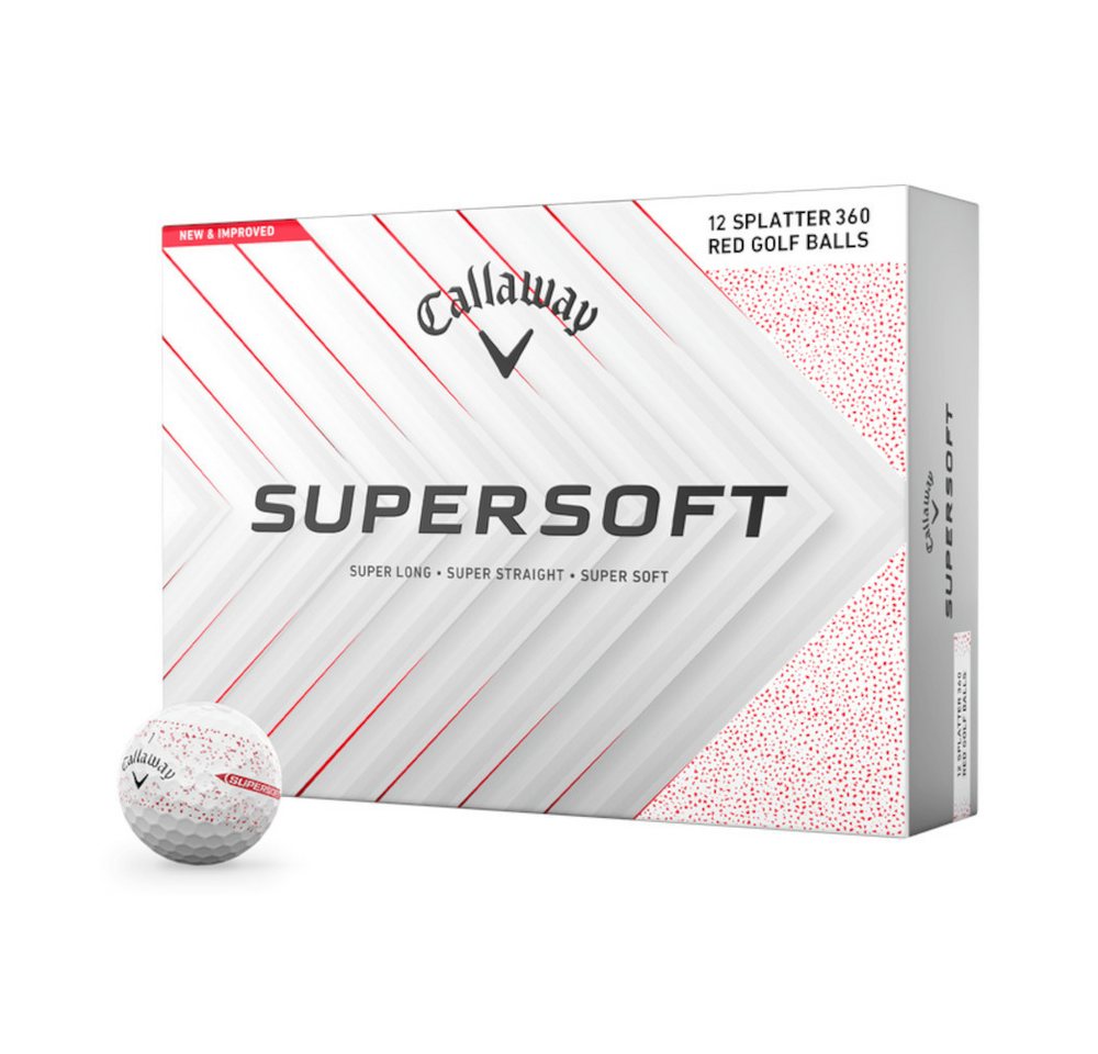 Callaway Golfball Callaway Golfball Supersoft 2025 Red Splatter 1 Dutzend von Callaway