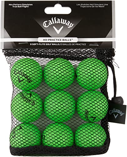 Callaway HX Soft FLITE Schaumstoff-Golfbälle, Grün, 9 Stück, Weicher Übungsball von Callaway