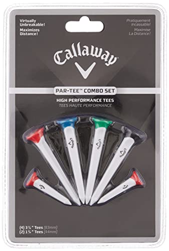 Callaway Unisex-Erwachsene Wood Performance Golf Tees, Mehrfarbig/Meereswellen (Ocean Tides), 6-Pack von Callaway