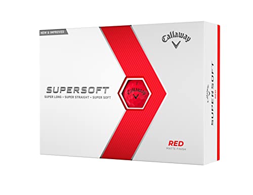 Callaway Golf Unisex Supersoft 23 12 Pack Performance Golf Bälle - Rot von Callaway