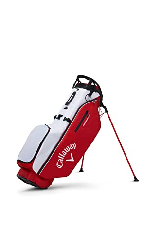 Callaway Golf 2022 Fairway C Standtasche, Doppelriemen, weiß/rot von Callaway