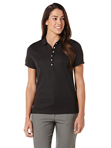 Callaway Women's Golf Short Sleeve Solid Ottoman Polo Shirt, Black, Small von Callaway