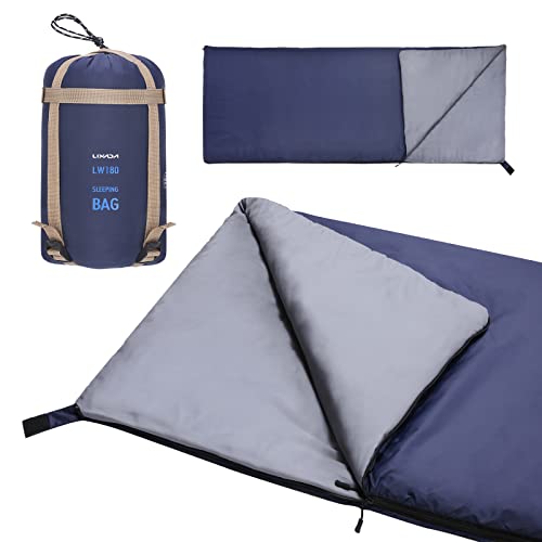 CalmGeek Schlafsack 190 X 75cm Outdoor Umschlag Schlafsack Camping Reisen Wandern Multifunktions Ultra-Light (DunkelBlau) von CalmGeek