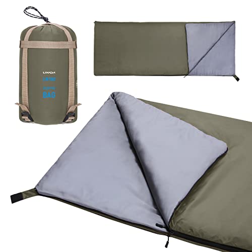 CalmGeek Schlafsack 190 X 75cm Outdoor Umschlag Schlafsack Camping Reisen Wandern Multifunktions Ultra-Light (DunkelGrün) von CalmGeek