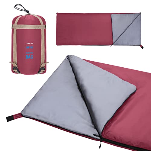 CalmGeek Schlafsack 190 X 75cm Outdoor Umschlag Schlafsack Camping Reisen Wandern Multifunktions Ultra-Light (Weinrot) von CalmGeek